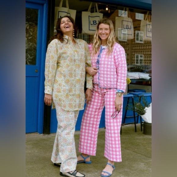 SZ pink gingham Disco Pants - Picture 1 of 9